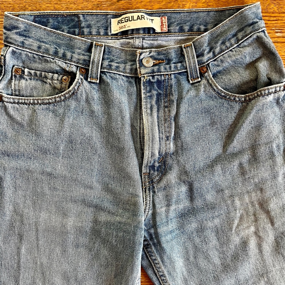 Levi's 505 Jeans Mens 30X34 Blue 100% Cotton Straight Leg Regular Denim